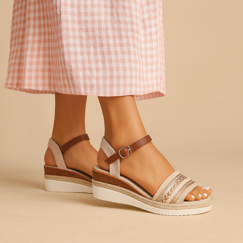 Boho sleehak sandalen met kralen voor dames | Yara