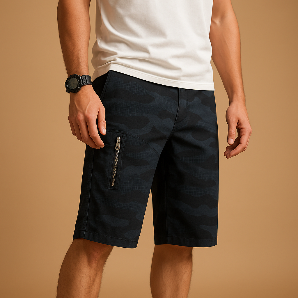 Joris | Camouflage cargo shorts met zakken voor heren