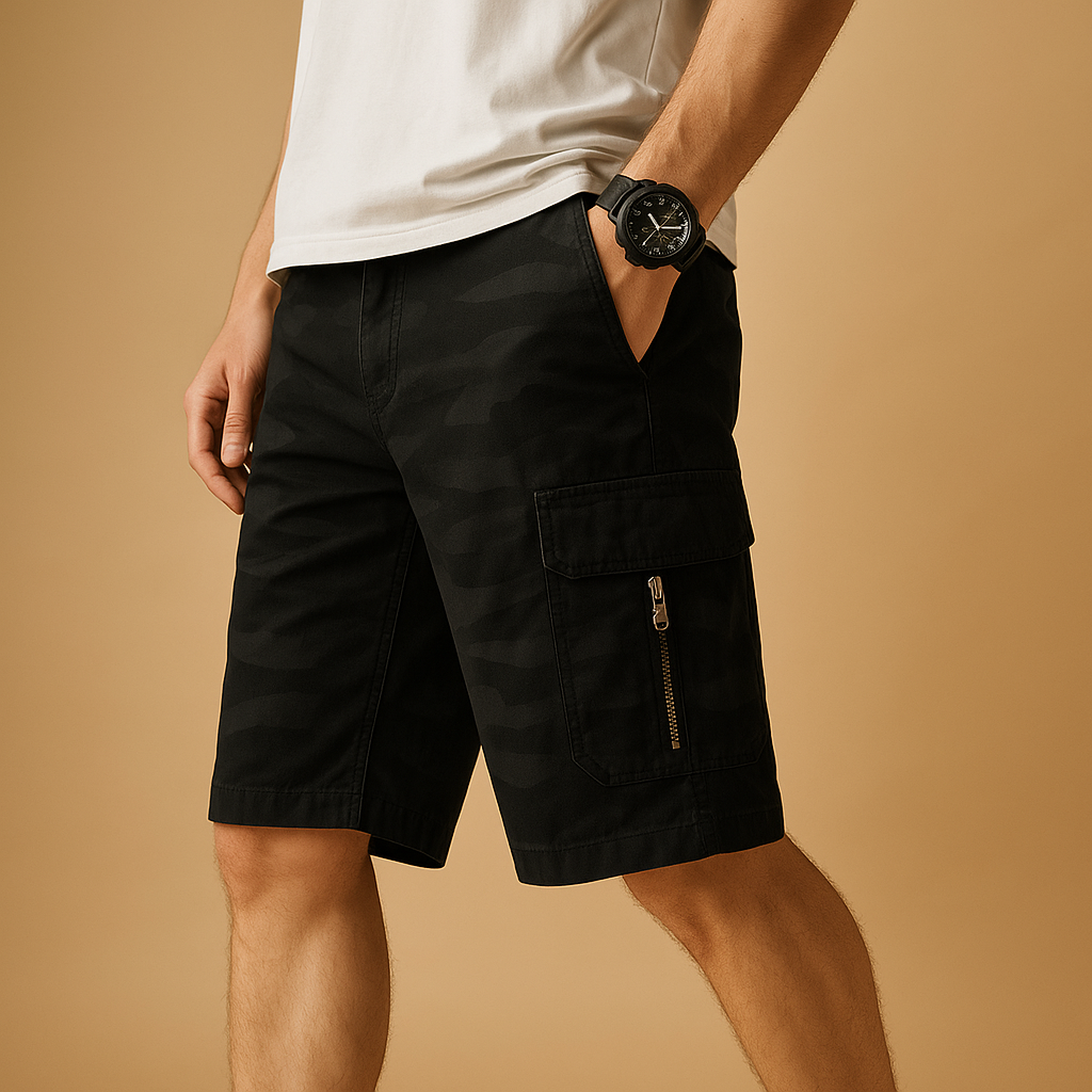 Joris | Camouflage cargo shorts met zakken voor heren