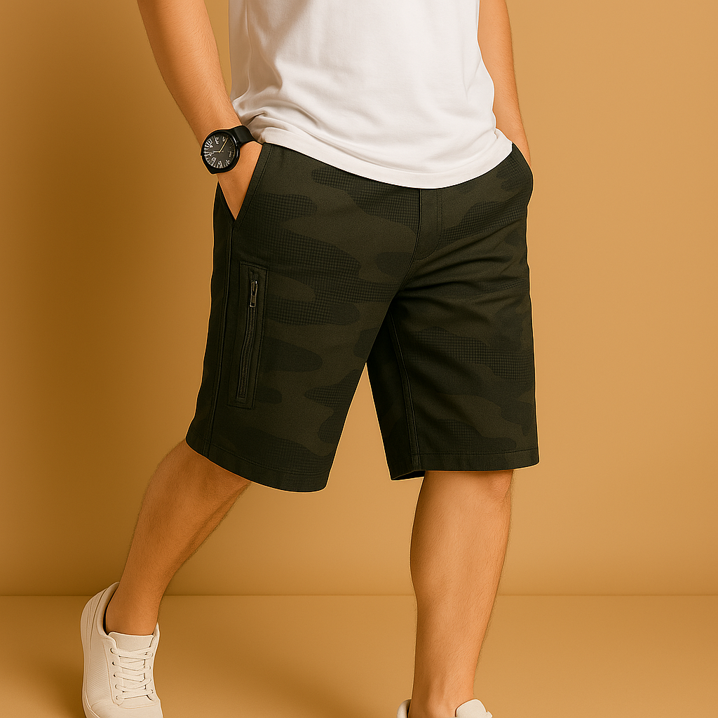 Joris | Camouflage cargo shorts met zakken voor heren