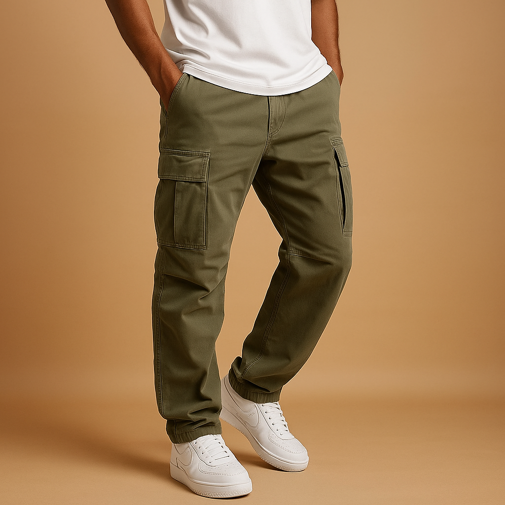 Regular fit cargo broek voor heren met zakken | Milan