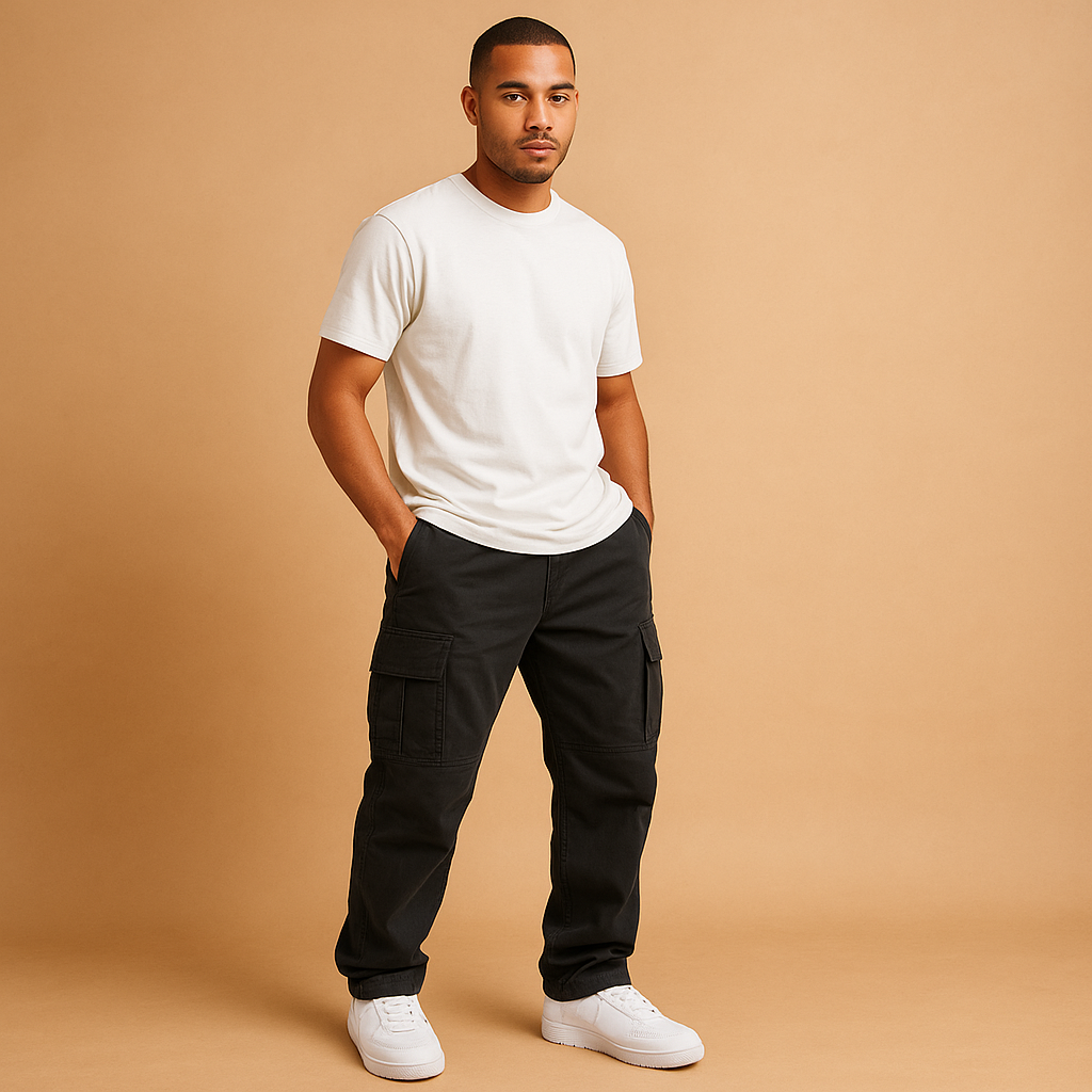 Regular fit cargo broek voor heren met zakken | Milan