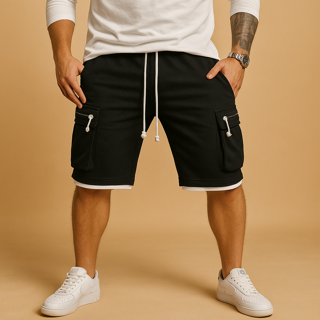 Cargo shorts met verstelbaar trekkoord voor heren | Mats