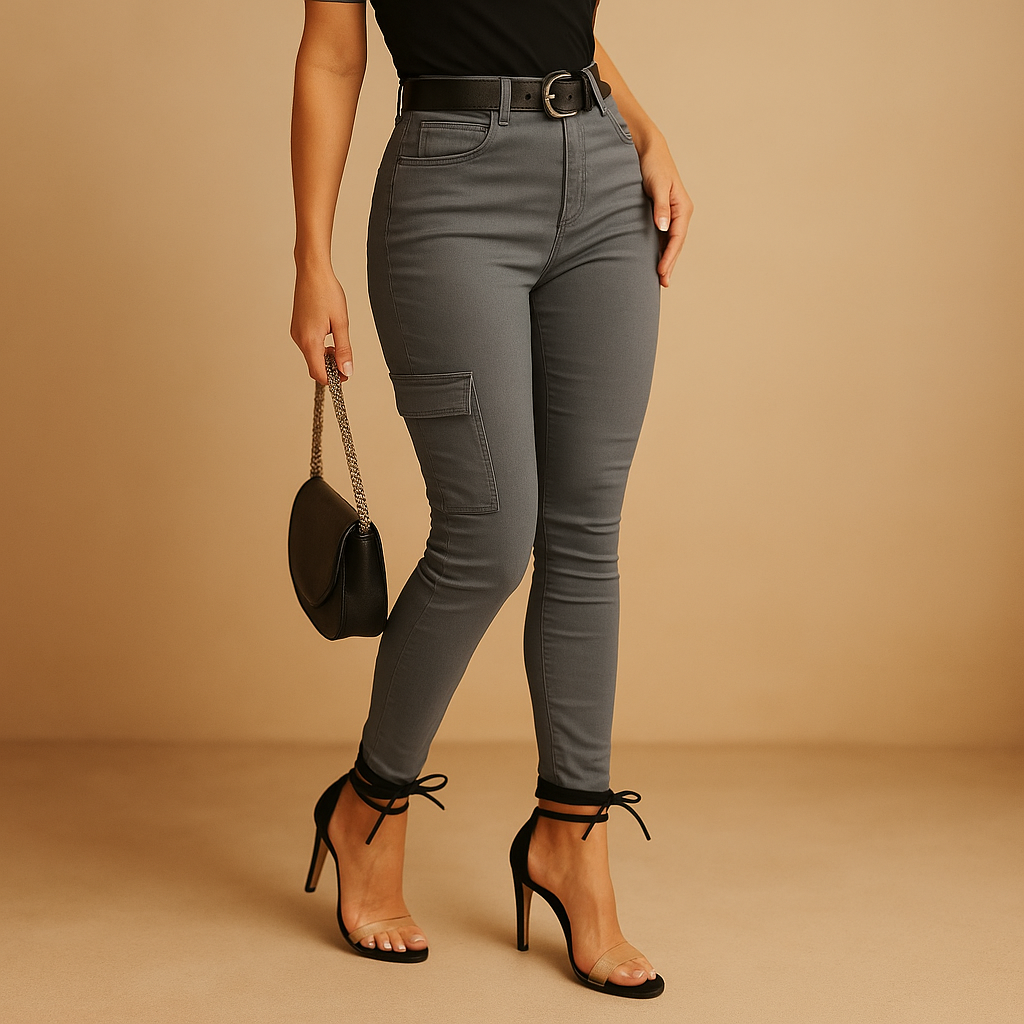 Cargobroek van katoen met elastische enkels voor dames | Jasmijn