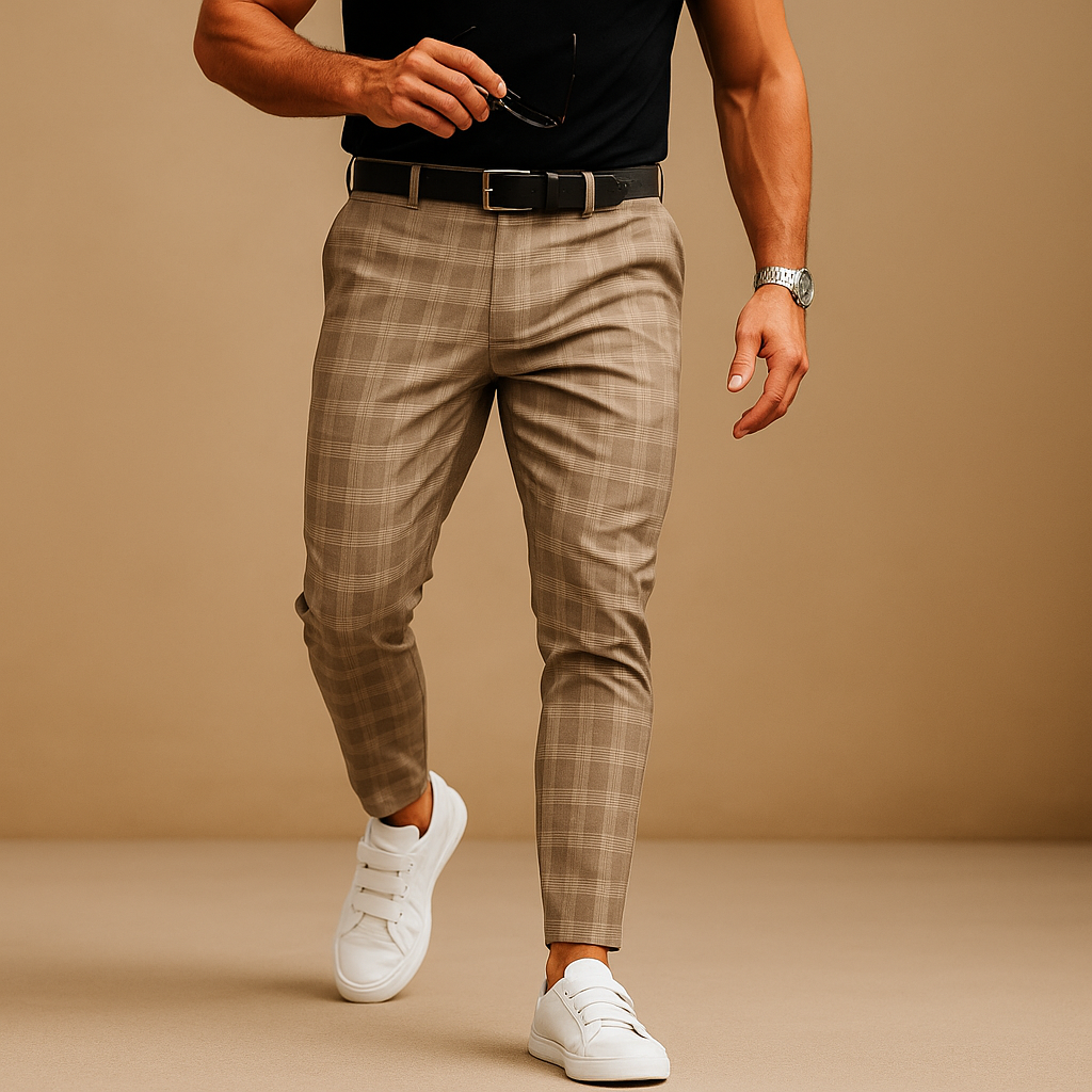 Casual geruite broek voor heren | Timo