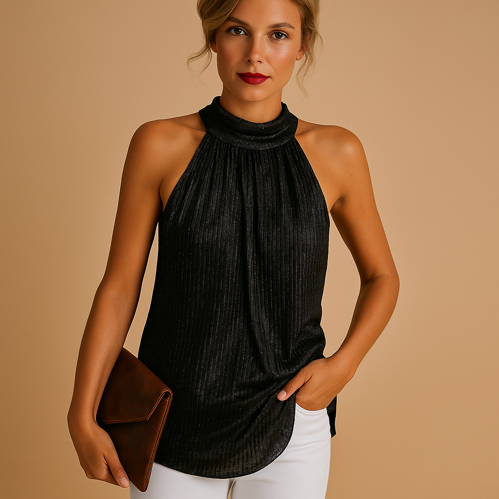 Chique kanten top met elegante halslijn voor dames | Elvira