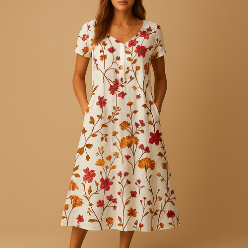 Bloemenjurk met comfortabele pasvorm voor dames | Lena