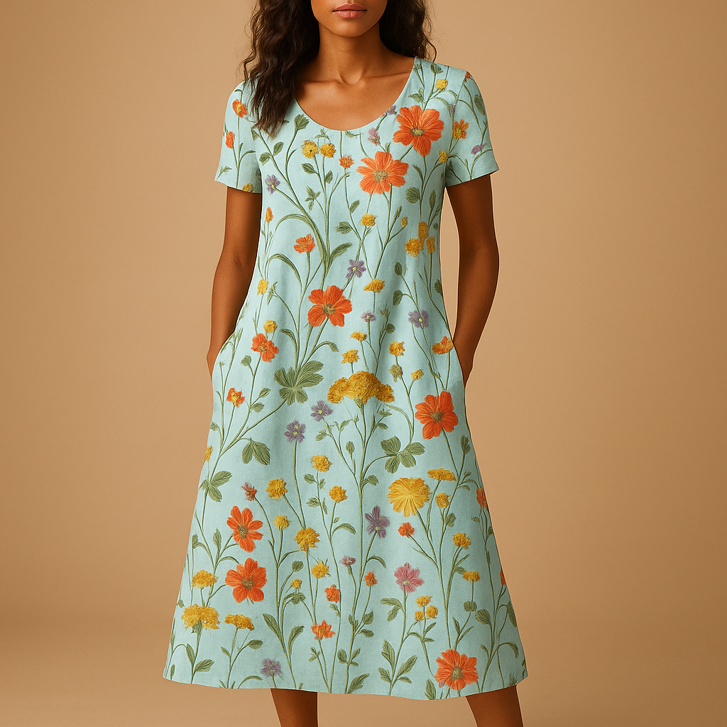 Bloemenjurk met comfortabele pasvorm voor dames | Lena