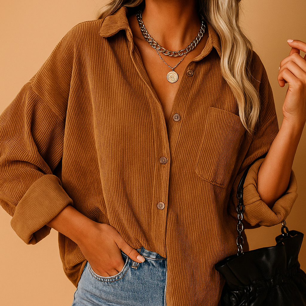 Corduroy gebreid jack voor dames | Annelies