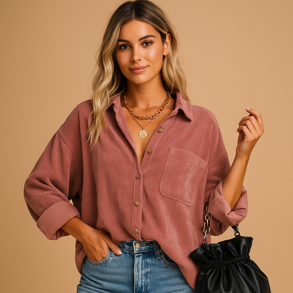 Corduroy gebreid jack voor dames | Annelies