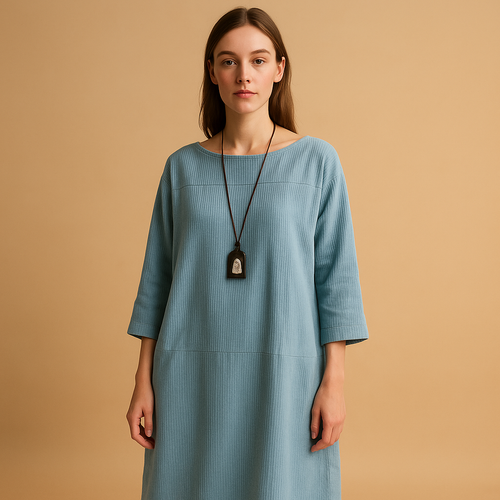 Corduroy zomerjurk met korte mouwen voor dames | Veerle