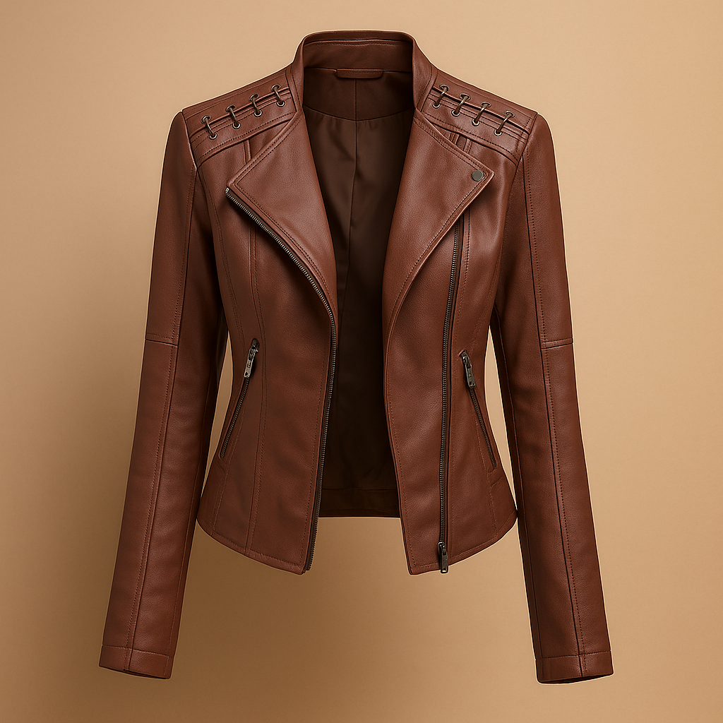 Damesjack met opstaande kraag en ritsdetails | Mireille
