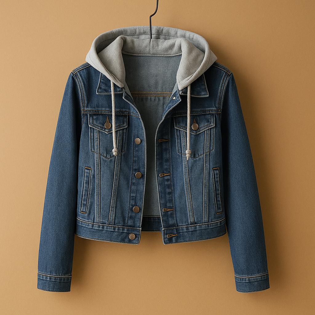 Denim jas met capuchon voor dames | Yara