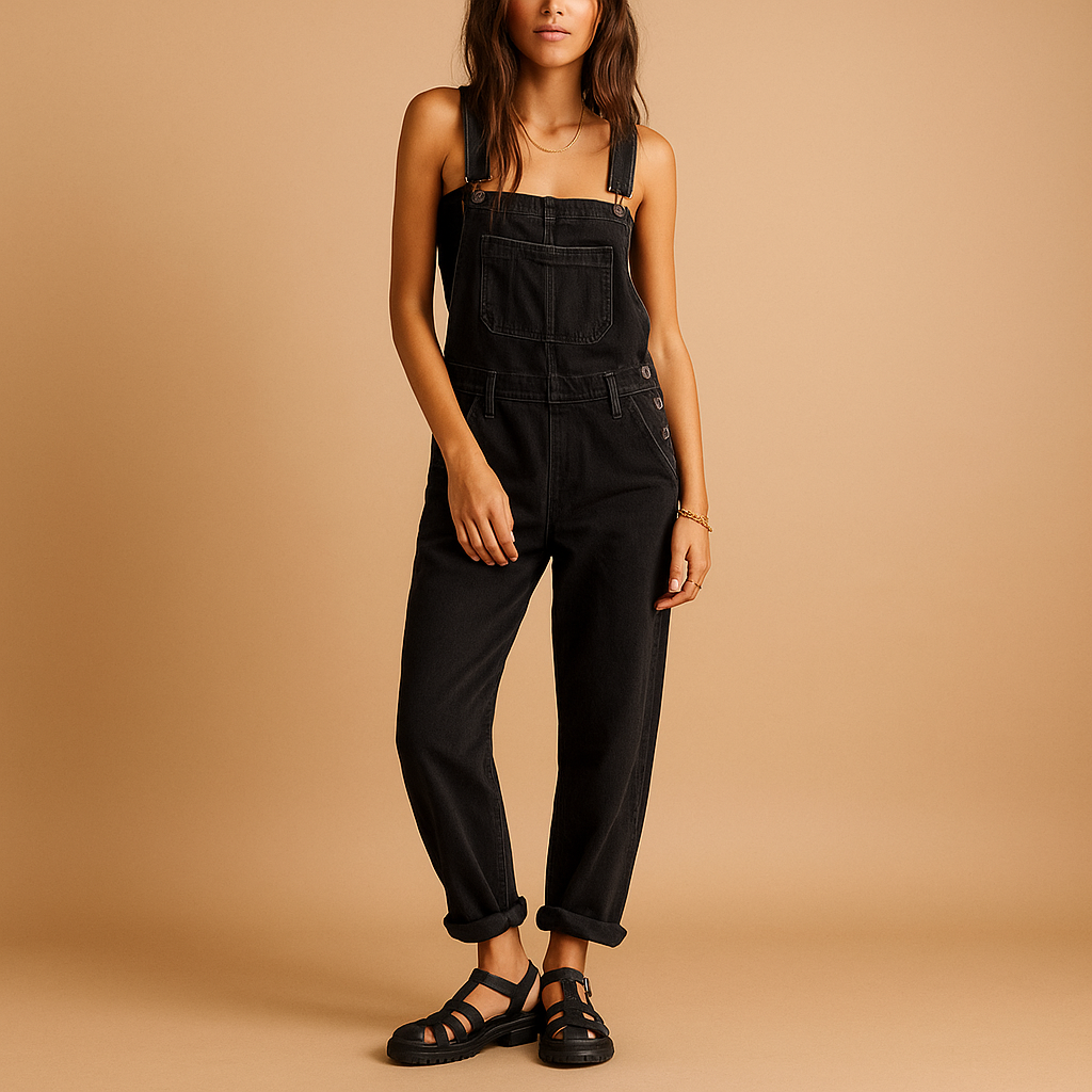 Denim salopette met verstelbare bandjes voor dames | Lieke