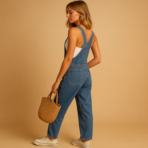 Denim salopette met verstelbare bandjes voor dames | Lieke