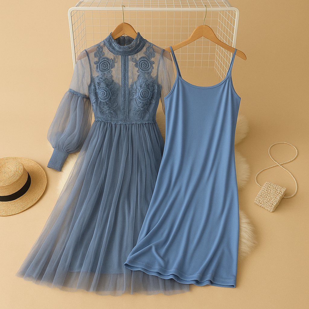 Elegante bloemenjurk met opstaande kraag voor dames | Elvira