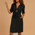 Elegante casual jurk met flatterende pasvorm voor dames | Milou