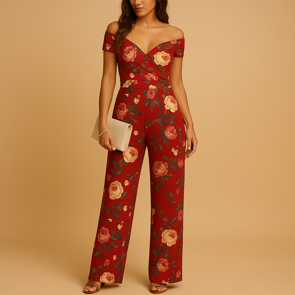 Juliette | Elegante off-shoulder jumpsuit met bloemenprint voor dames