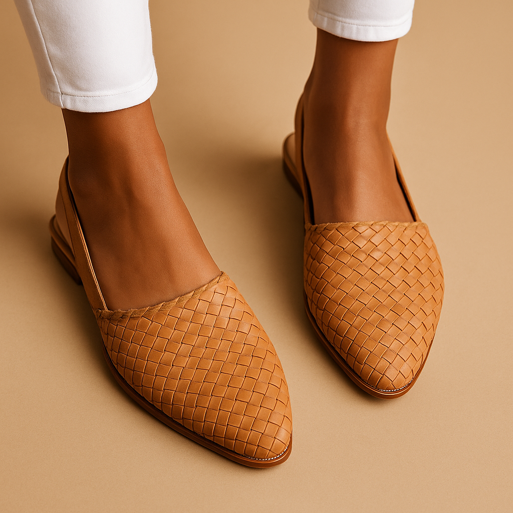 Elegante flats met geweven gesloten neus voor dames | Yara
