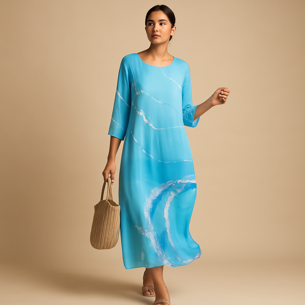 Elegante flowy midi-jurk voor dames | Maëlle