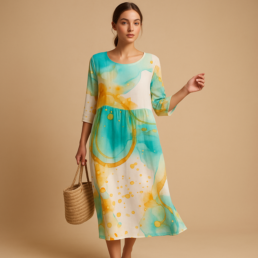 Elegante flowy midi-jurk voor dames | Maëlle