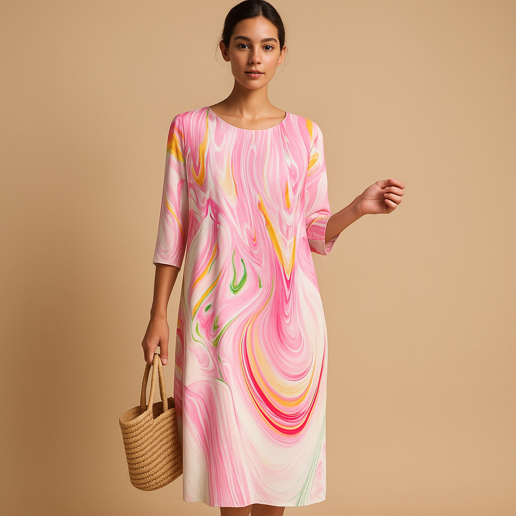 Elegante flowy midi-jurk voor dames | Maëlle