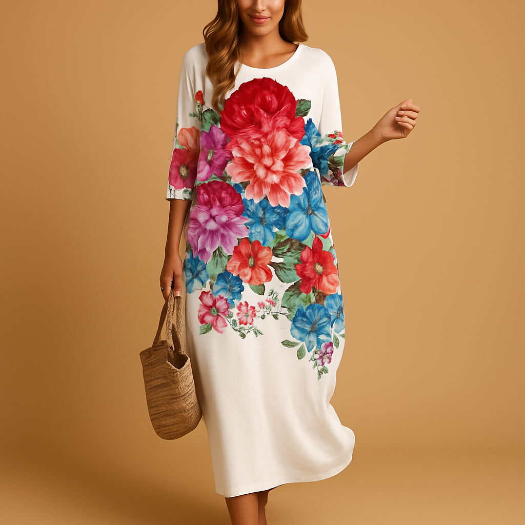 Elegante flowy midi-jurk voor dames | Maëlle