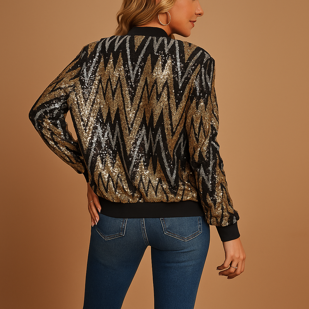 Elegante gouden statement jas voor dames | Livia