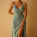 Elegante maxi jurk dames met V-hals | Yara