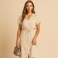 Elegante midi-jurk met korte mouwen voor dames | Clara