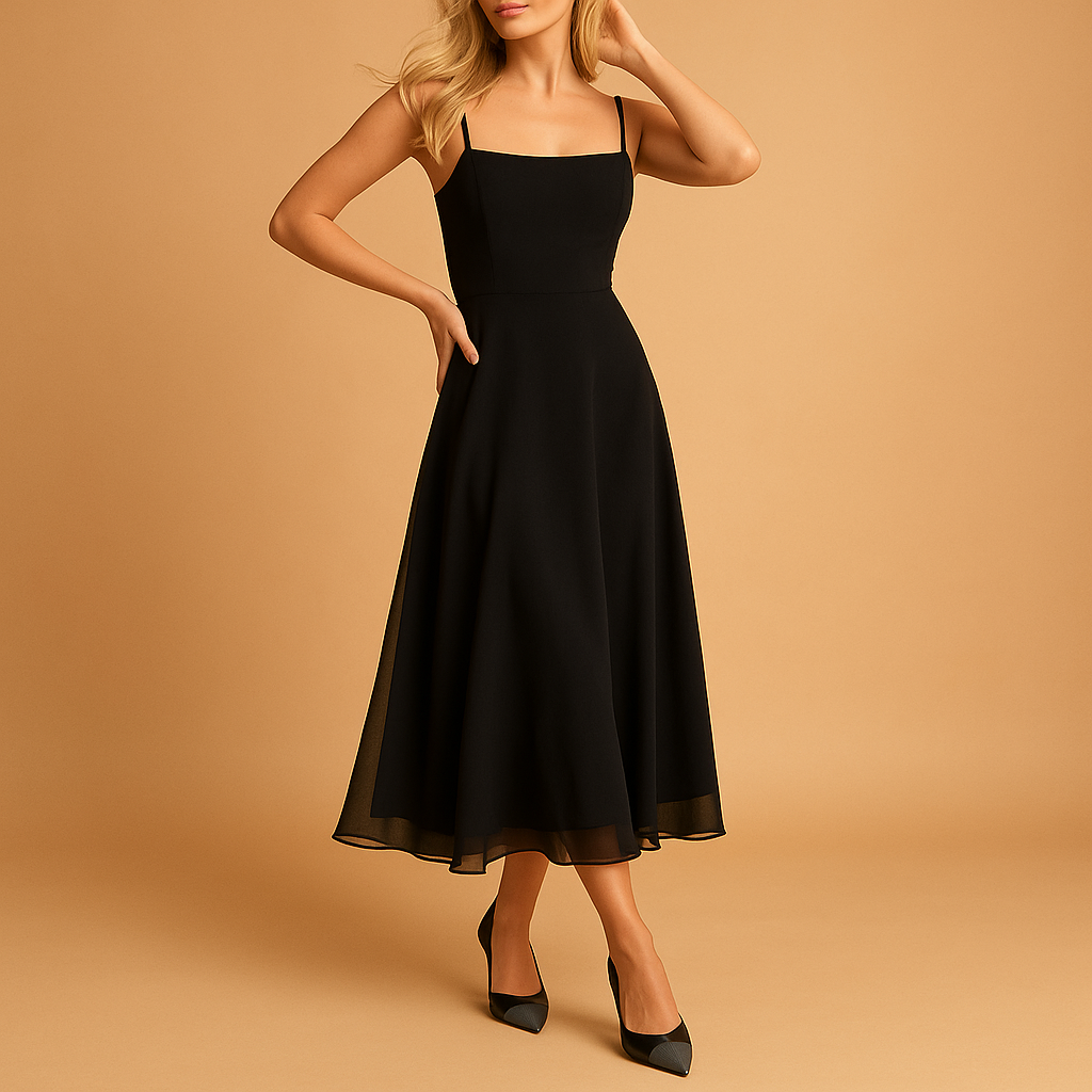 Elegante mouwloze effen jurk voor dames | Amélie