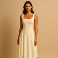 Elegante mouwloze effen jurk voor dames | Amélie