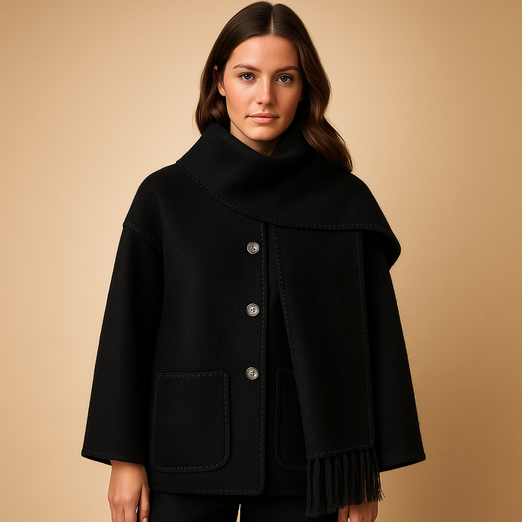 Elegante winterjas met ceintuur en sjaal voor dames | Amara