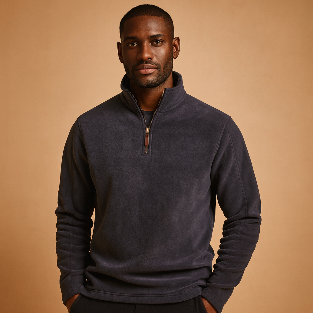 Fleece pullover met halve rits voor heren | Maarten
