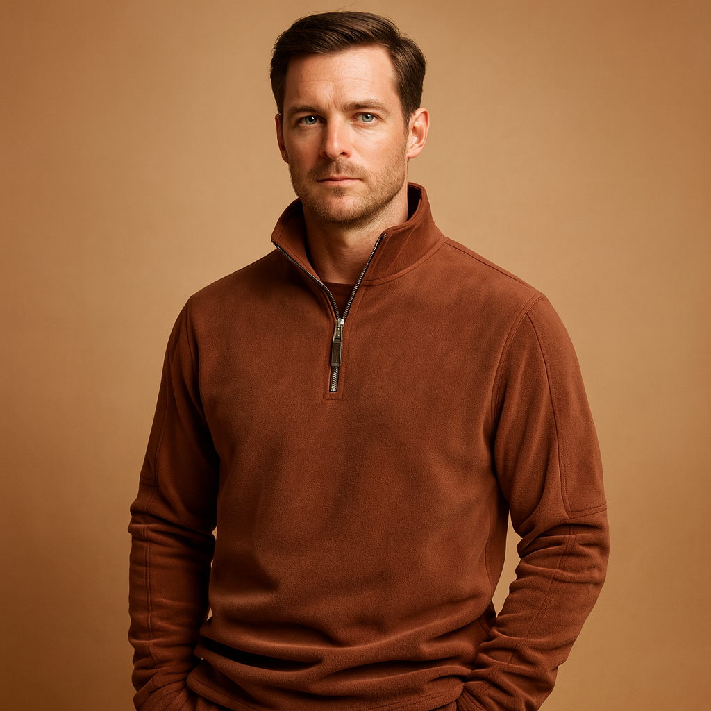 Fleece pullover met halve rits voor heren | Maarten