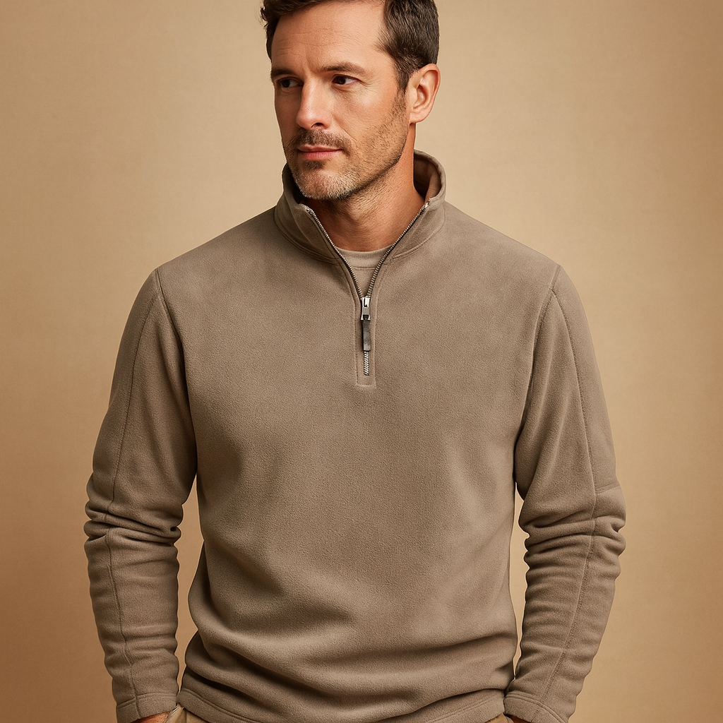 Fleece pullover met halve rits voor heren | Maarten