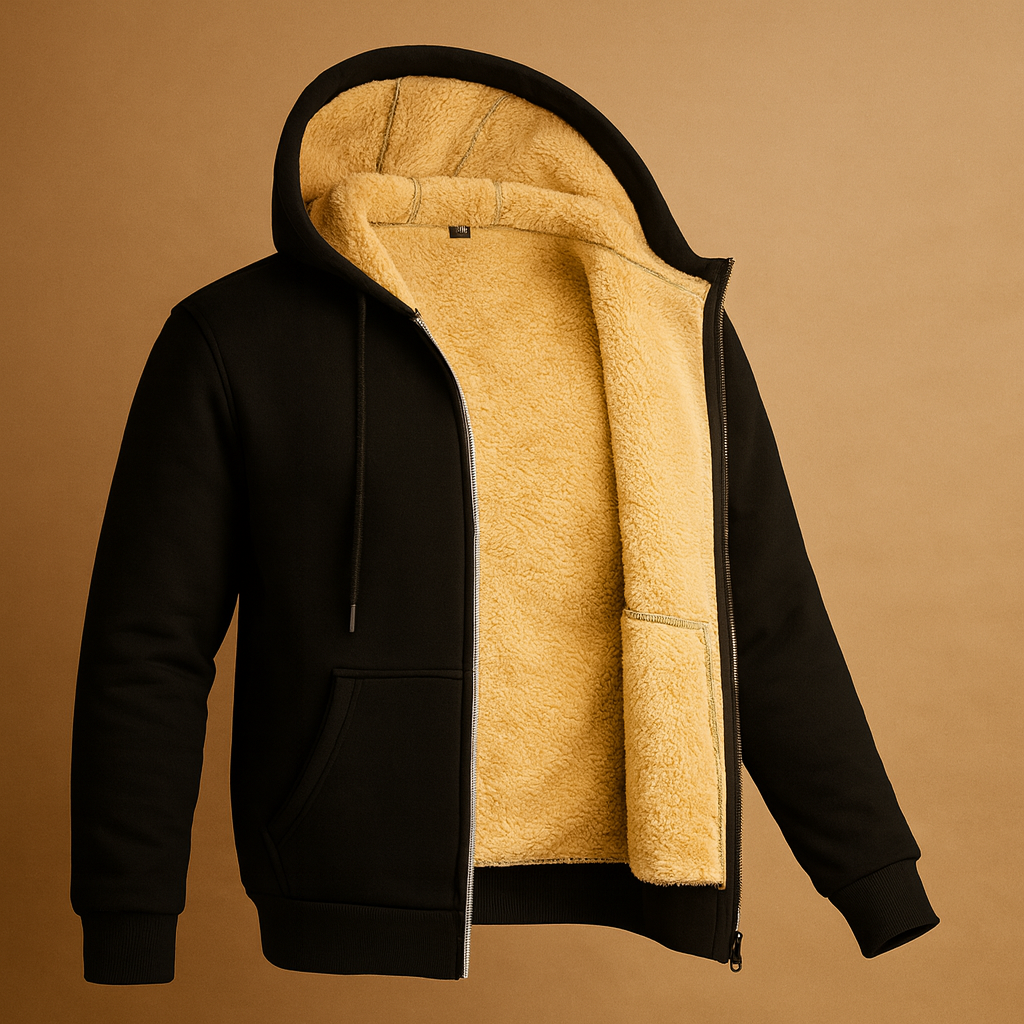 Fleece trui met bontvoering voor heren | Dirk
