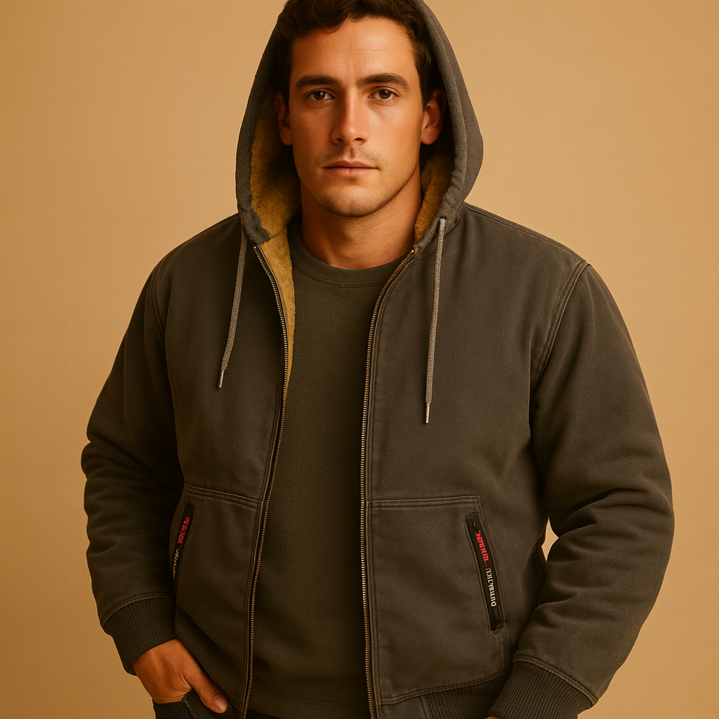 Fleece trui met bontvoering voor heren | Dirk