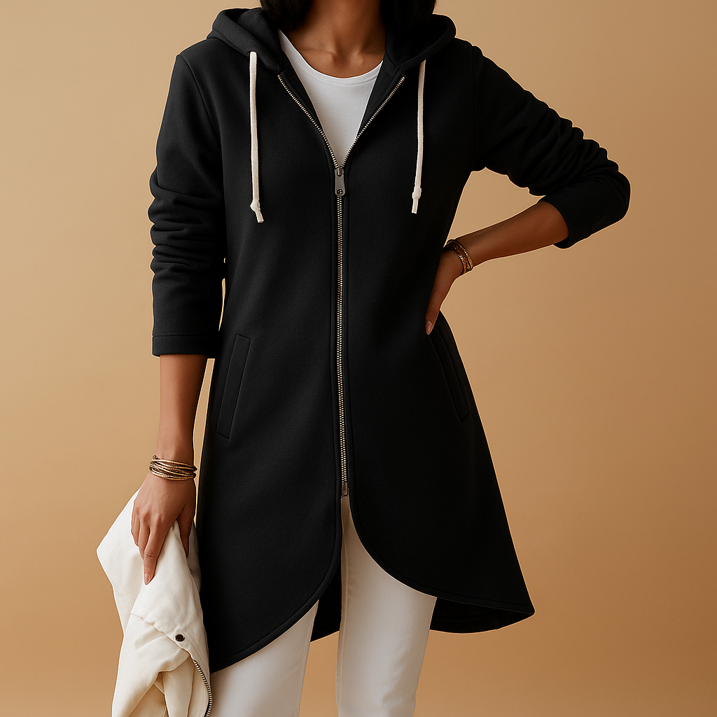 Gebreid casual damesvest met rits | Yara