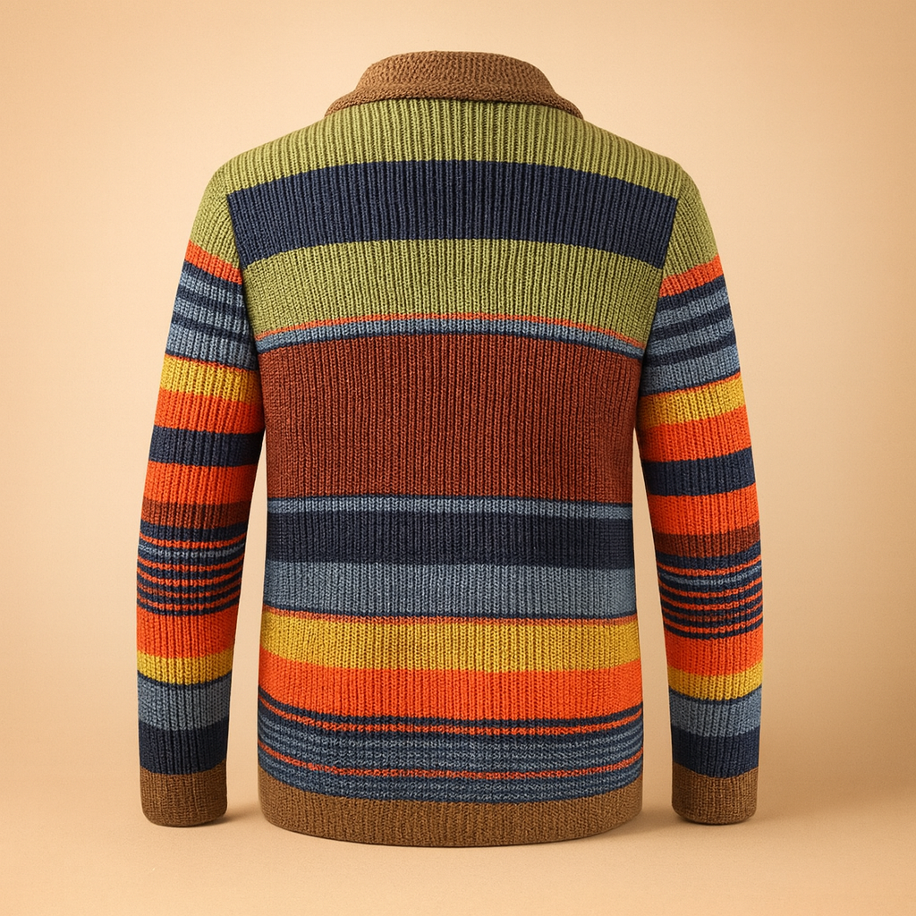 Gebreid vintage heren vest met knopen | Daan