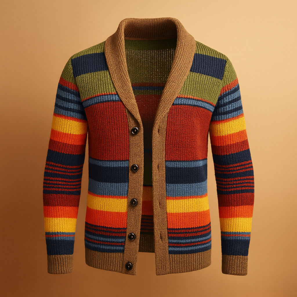 Gebreid vintage heren vest met knopen | Daan