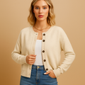 Gebreid damesvest met knopen | Annabel