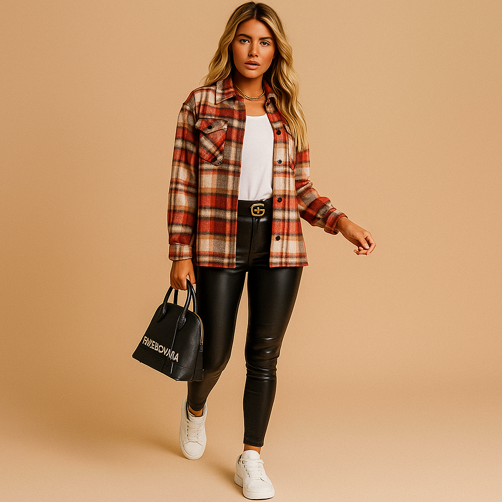 Geruit warm jack voor dames | Marit