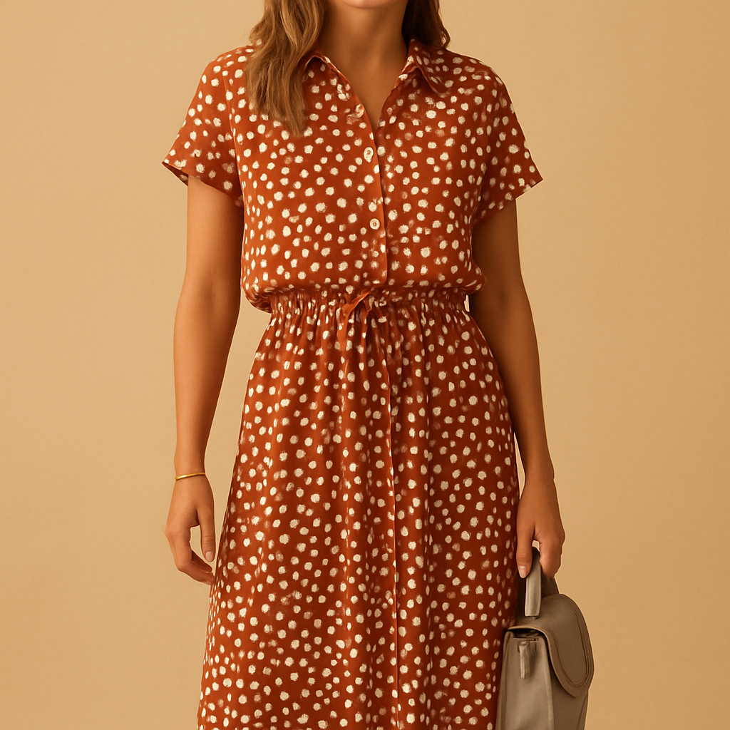 Gestipte midi-jurk  voor dames | Tess