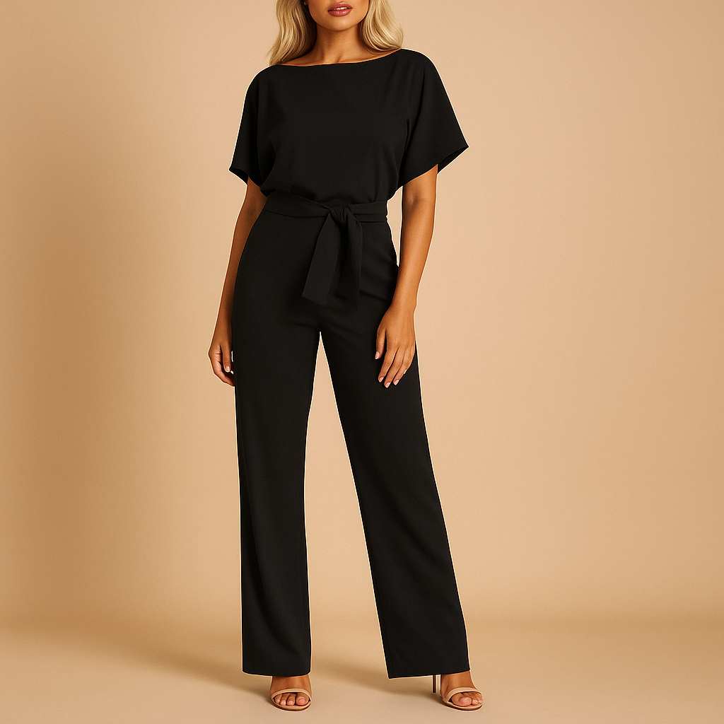 Glitter jumpsuit met halternek en open rug voor dames | Eliza