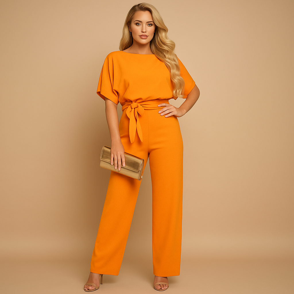 Glitter jumpsuit met halternek en open rug voor dames | Eliza