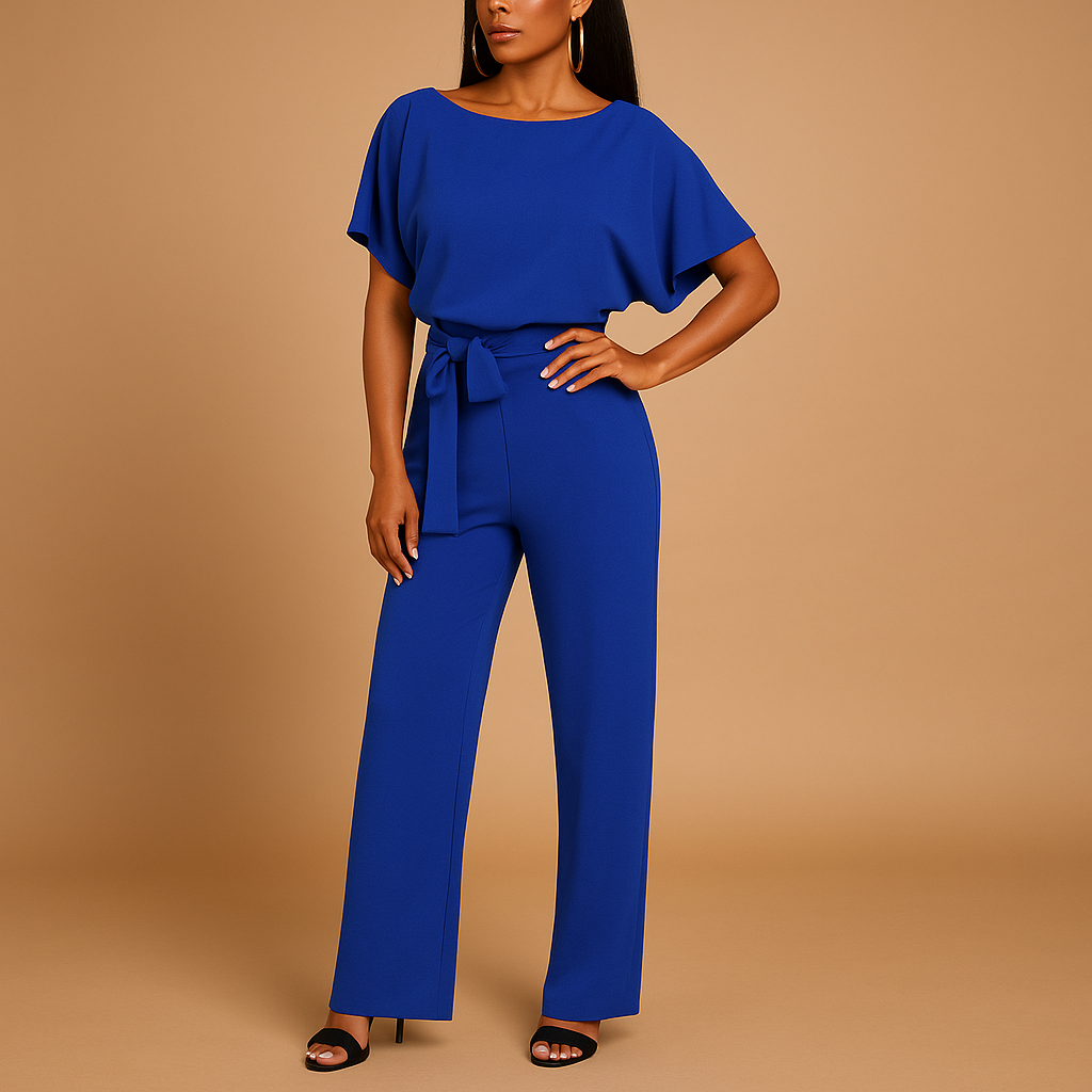 Glitter jumpsuit met halternek en open rug voor dames | Eliza
