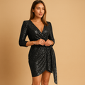 Elegante glitterjurk met getailleerde pasvorm voor dames | Marit