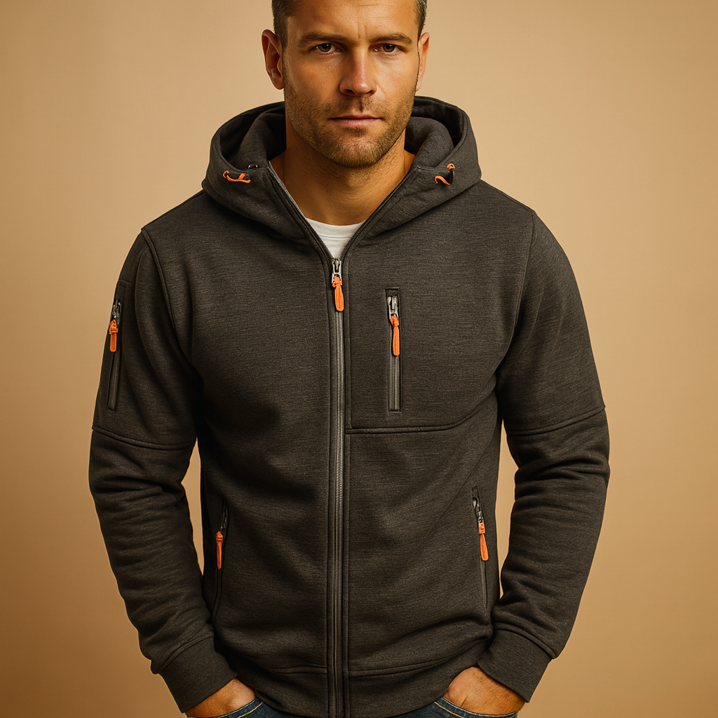 Heren hoodie met rits en capuchon | Bram