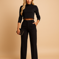 Getailleerde herfstset met top en broek voor dames | Mareen